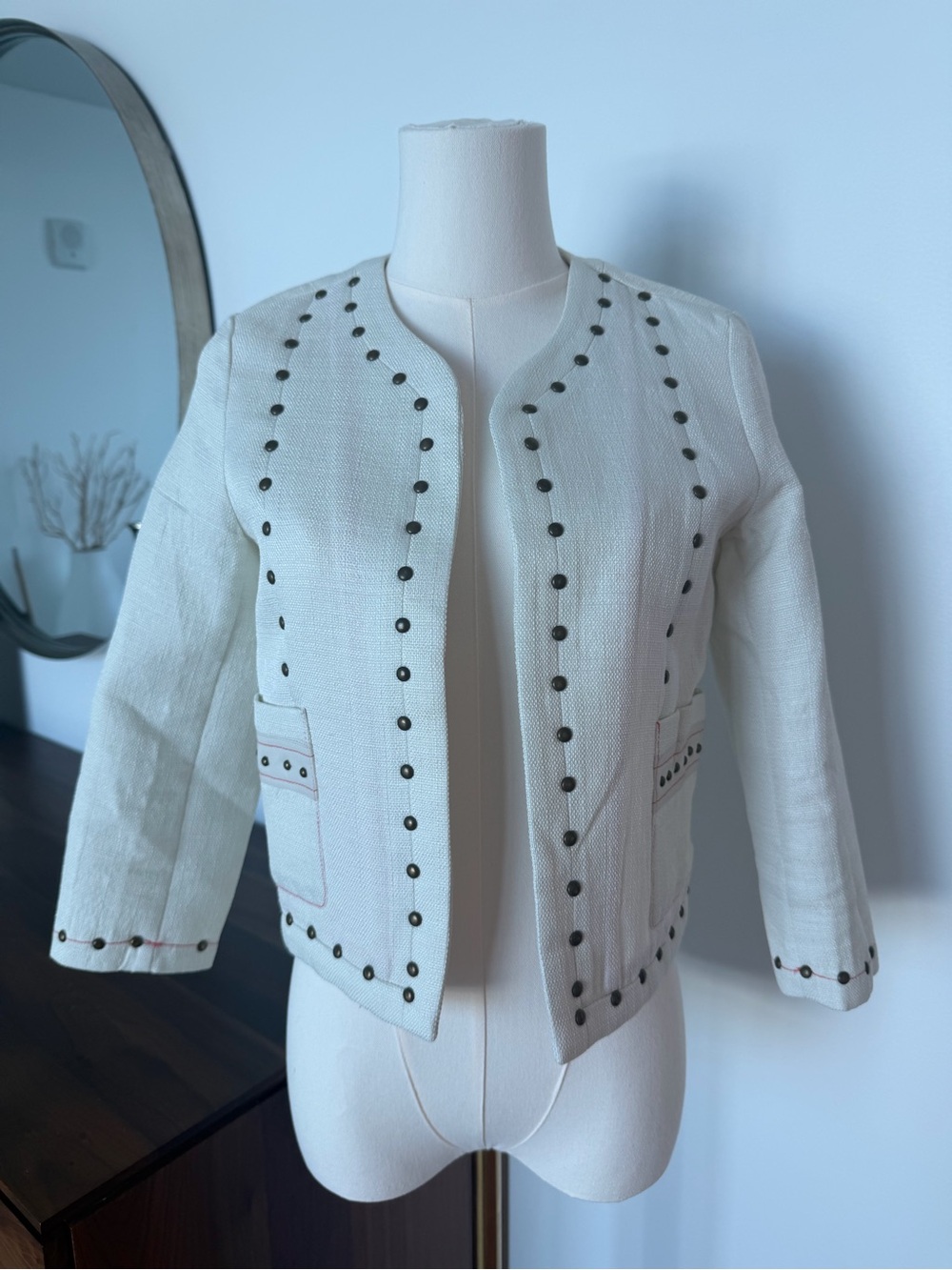Harlowe and Graham beaded cropped blazer